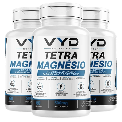 Kit com 3 potes de Tetra Magnésio
