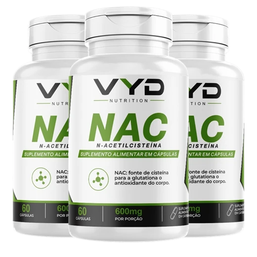 Kit com 3 potes de NAC N-Acetilcisteína