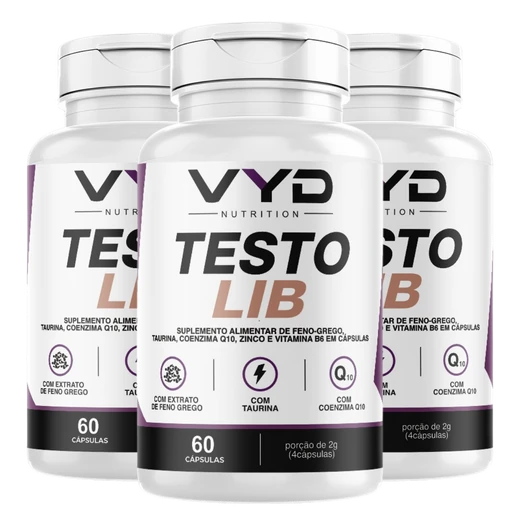 Kit com 3 potes de Testo Lib